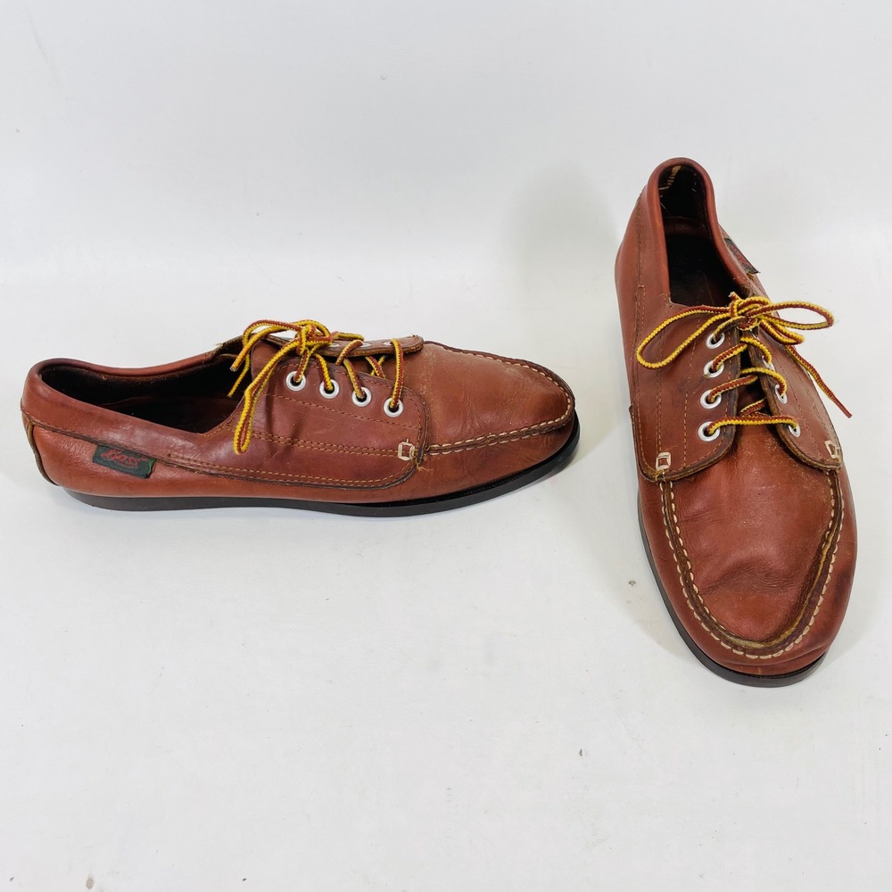 GH Bass Outdoor Mens Brown Leather Camp Moccasins Boat Shoes Size 10 M